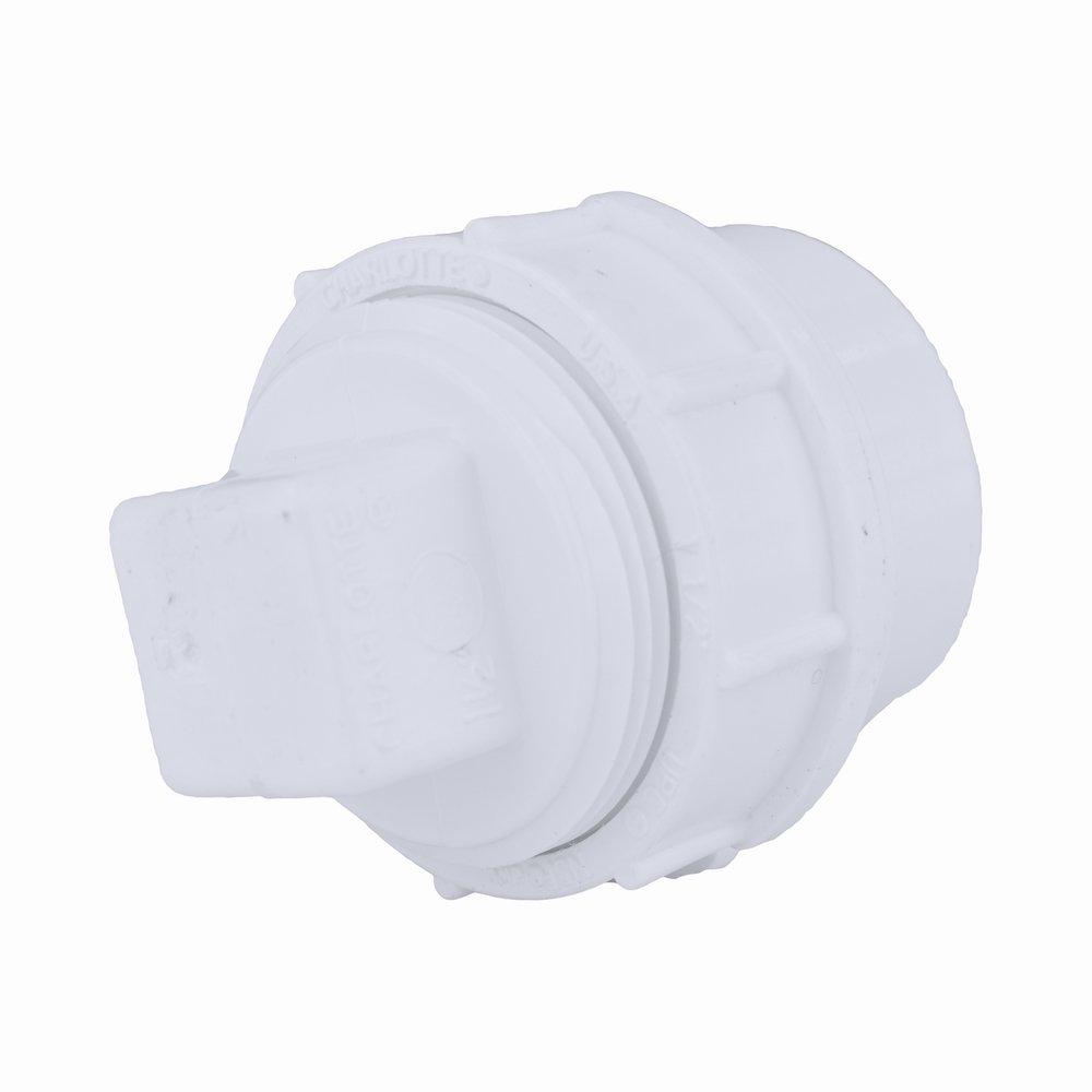 White PVC DWV Fitting Cleanout with Plug 