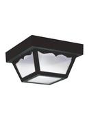 Visual Comfort & Co. Generation Lighting Black 60 W 1-Light Medium Outdoor Semi-Flush Mount Ceiling Fixture 