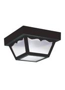 Visual Comfort & Co. Generation Lighting Black 60 W 1-Light Medium Outdoor Semi-Flush Mount Ceiling Fixture 
