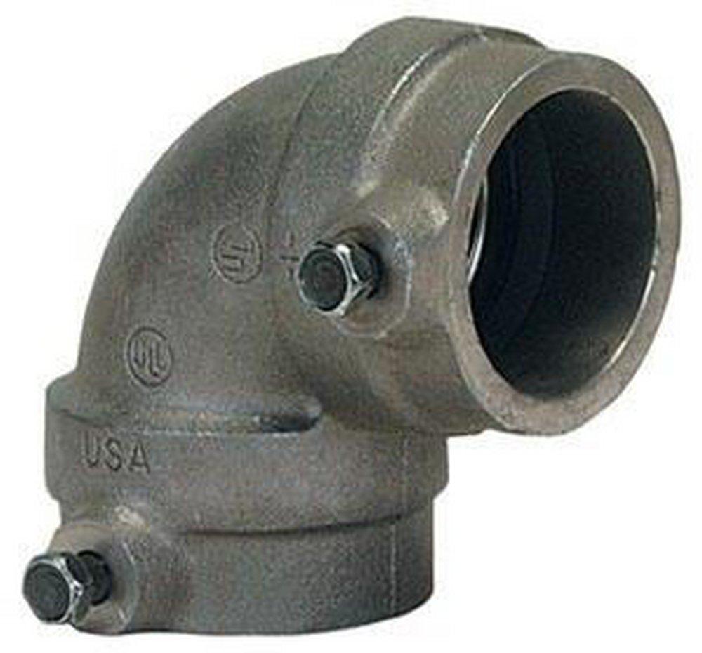 Gruvlok Socket Weld Black Cast Iron 90 Degree Elbow with Carbon Steel Bolt and EPDM Gasket 