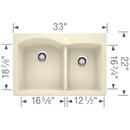 BLANCO Biscuit 33 x 22 in. 1 Hole Composite Double Bowl Dual Mount Kitchen Sink 