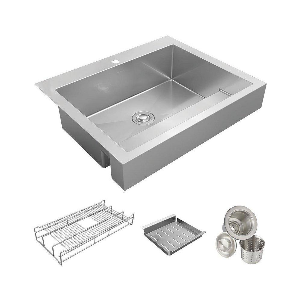 Elkay Lustrous Satin 43 x 22 in. Stainless Steel Single Bowl Drop-in Kitchen Sink in Lustrous Satin 