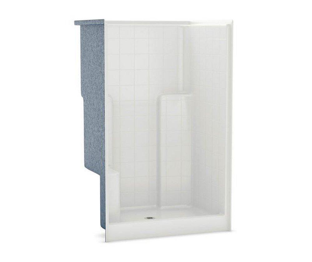 Aker by MAAX White 48 x 35 in. Gelcoat Shower with Right Hand Seat and Optional Roofcap 
