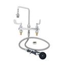 Workboard Faucet w/ Spray Valve, 8" Centers, Vacuum Breaker Gooseneck, 4" Wrist Handles
