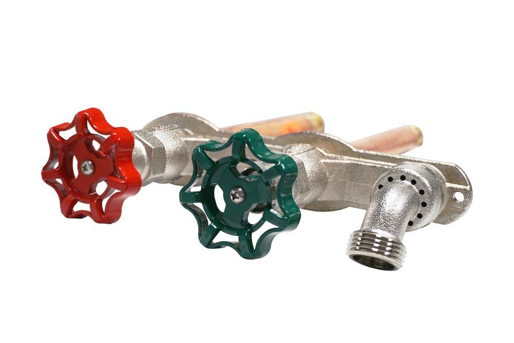 PRIER Products Satin Nickel Satin Nickel 1/2 x 3/4 in. MNPT x Sweat Wall Hydrant 