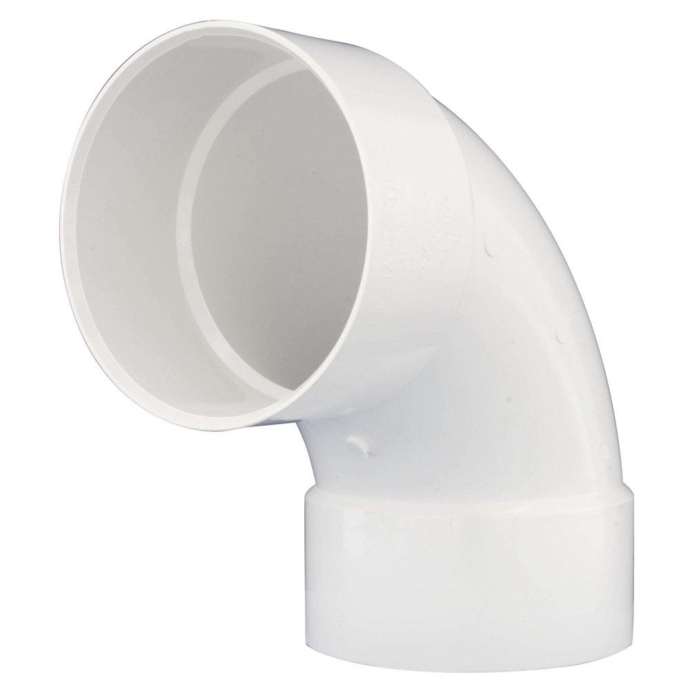 White PVC DWV 90&deg; Elbow 