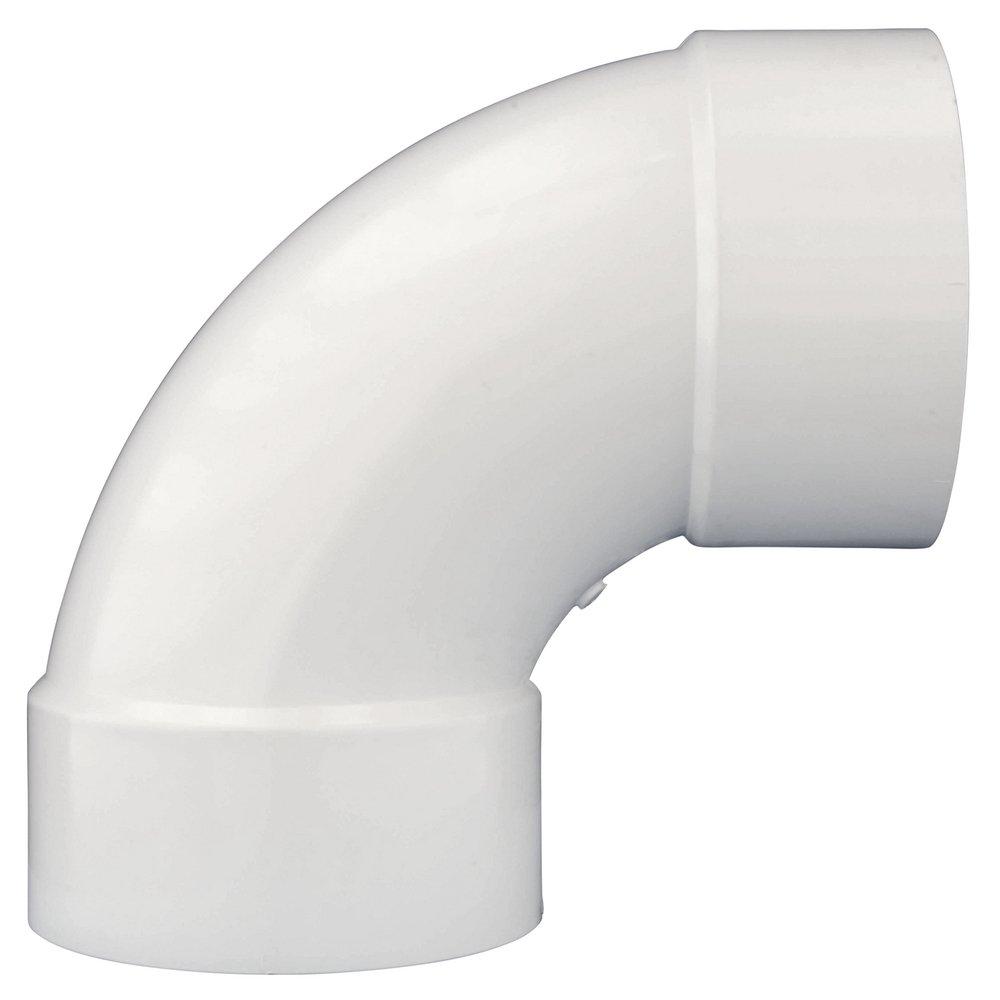 White PVC DWV 90&deg; Elbow 