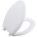 Plastic Elongated Closed Front with Cover Toilet Seat in White