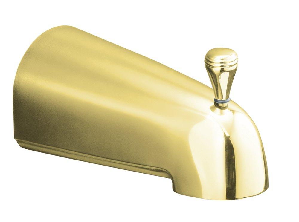 KOHLER Vibrant&reg; Polished Brass Wall Mount Diverter Bath Spout with Slip-Fit Connection 