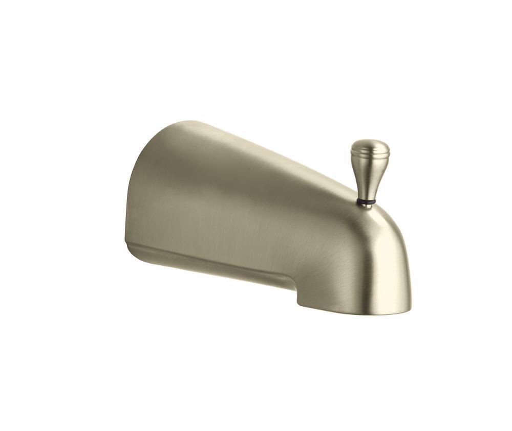 KOHLER Vibrant&reg; Brushed Nickel Wall Mount Diverter Bath Spout with Slip-Fit Connection 