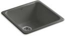 20-7/8 x 20-7/8 in. No Hole Cast Iron Single Bowl Dual Mount Kitchen Sink in Thunder™ Grey