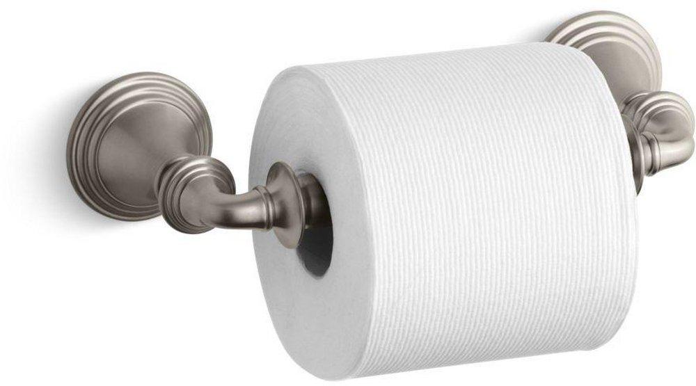 KOHLER Vibrant&reg; Brushed Nickel Wall Mount Toilet Tissue Holder 