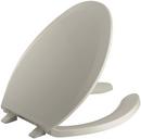 Elongated Open Front Toilet Seat with Cover in Sandbar