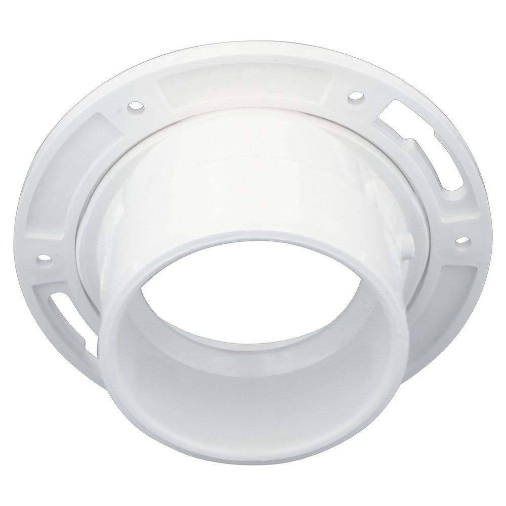 White PVC DWV Offset Adjustable Plastic Ring Closet Flange 
