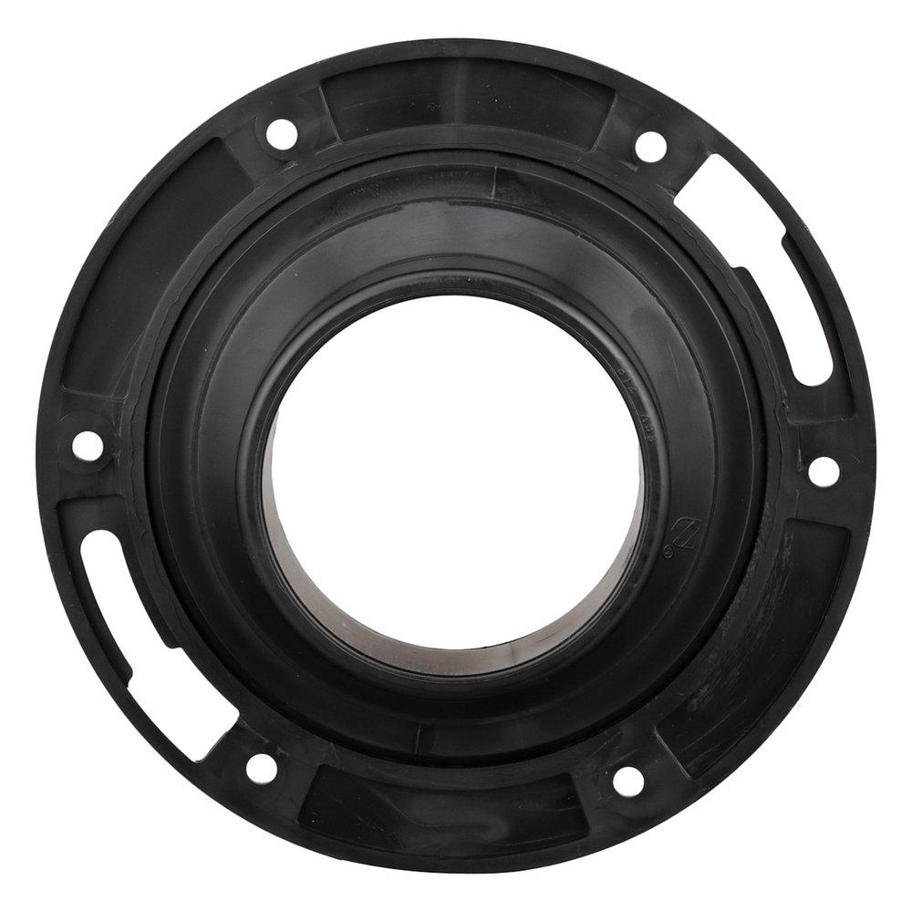 Black 4 in. ABS DWV Adjustable Spigot Closet Flange with Ring 
