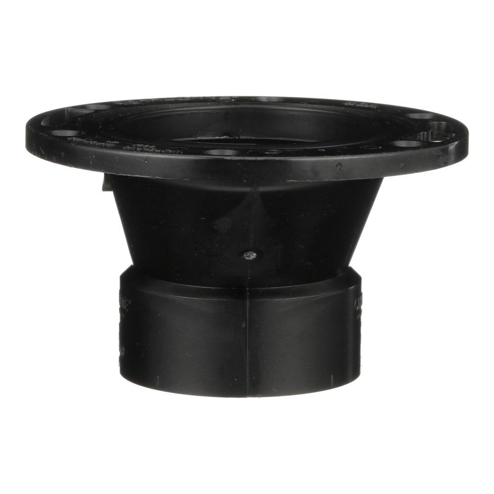 Black 4 in. ABS DWV Overall Size Closet Flange with Plastic Ring 