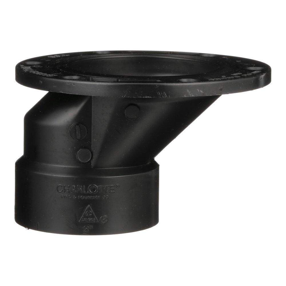 Black 4 in. ABS DWV Overall Size Closet Flange with Plastic Ring 