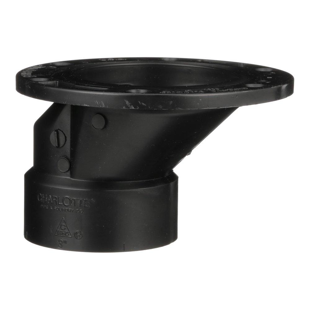 Black 4 in. ABS DWV Overall Size Closet Flange with Plastic Ring 