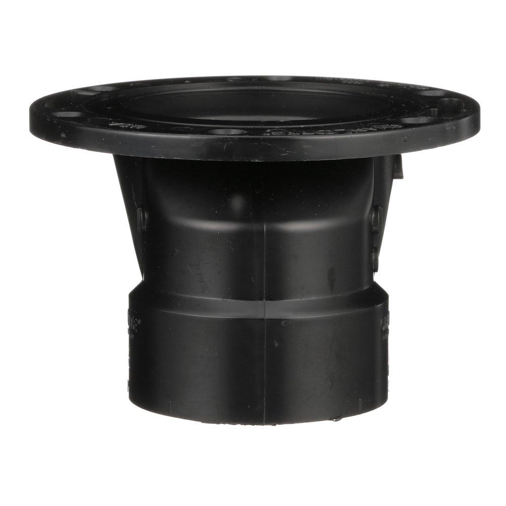 Black 4 in. ABS DWV Overall Size Closet Flange with Plastic Ring 