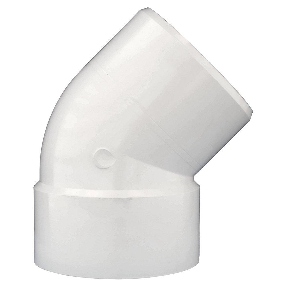 White PVC DWV 45&deg; Street Elbow 