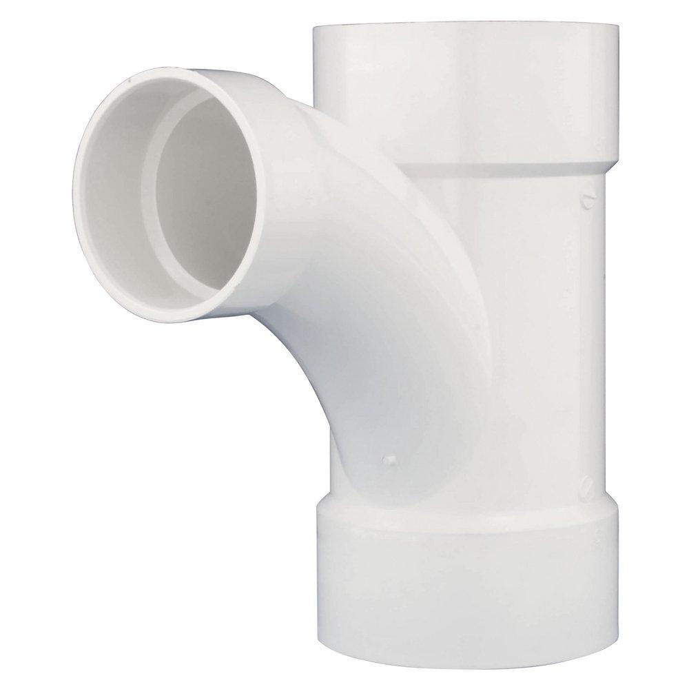 White PVC DWV 2-Piece Combination Wye 
