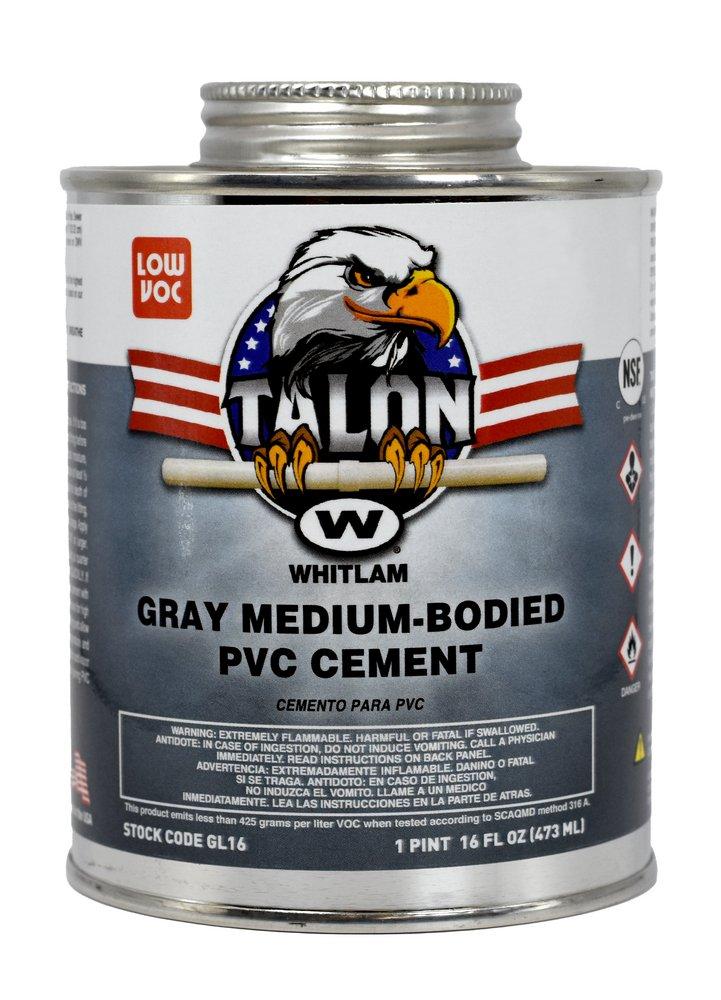 WHITLAM Gray Regular Set Plastic Grey Pipe Cement 