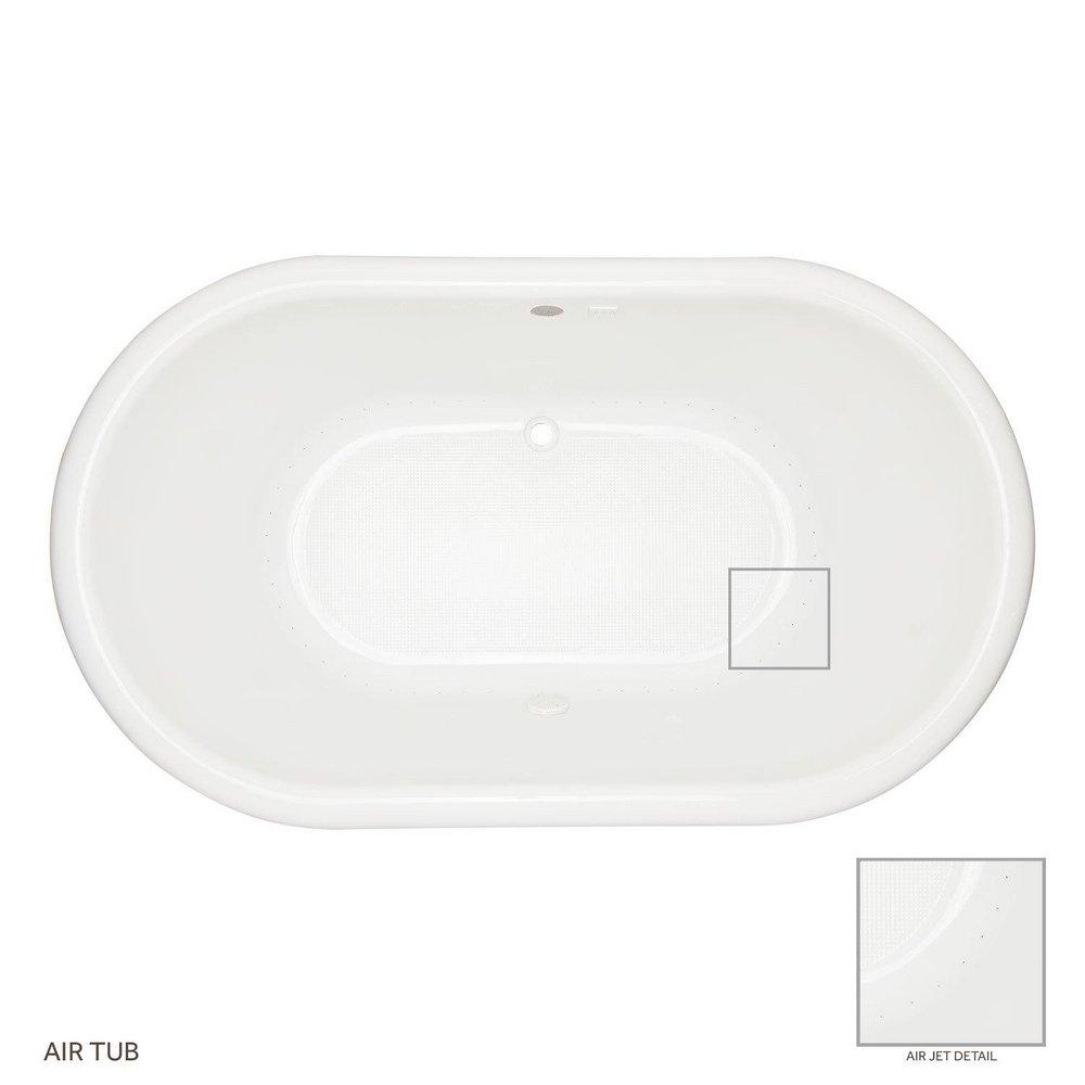 Signature Hardware White 72 x 42 in. Air Bath Drop-In Bathtub Front Drain 