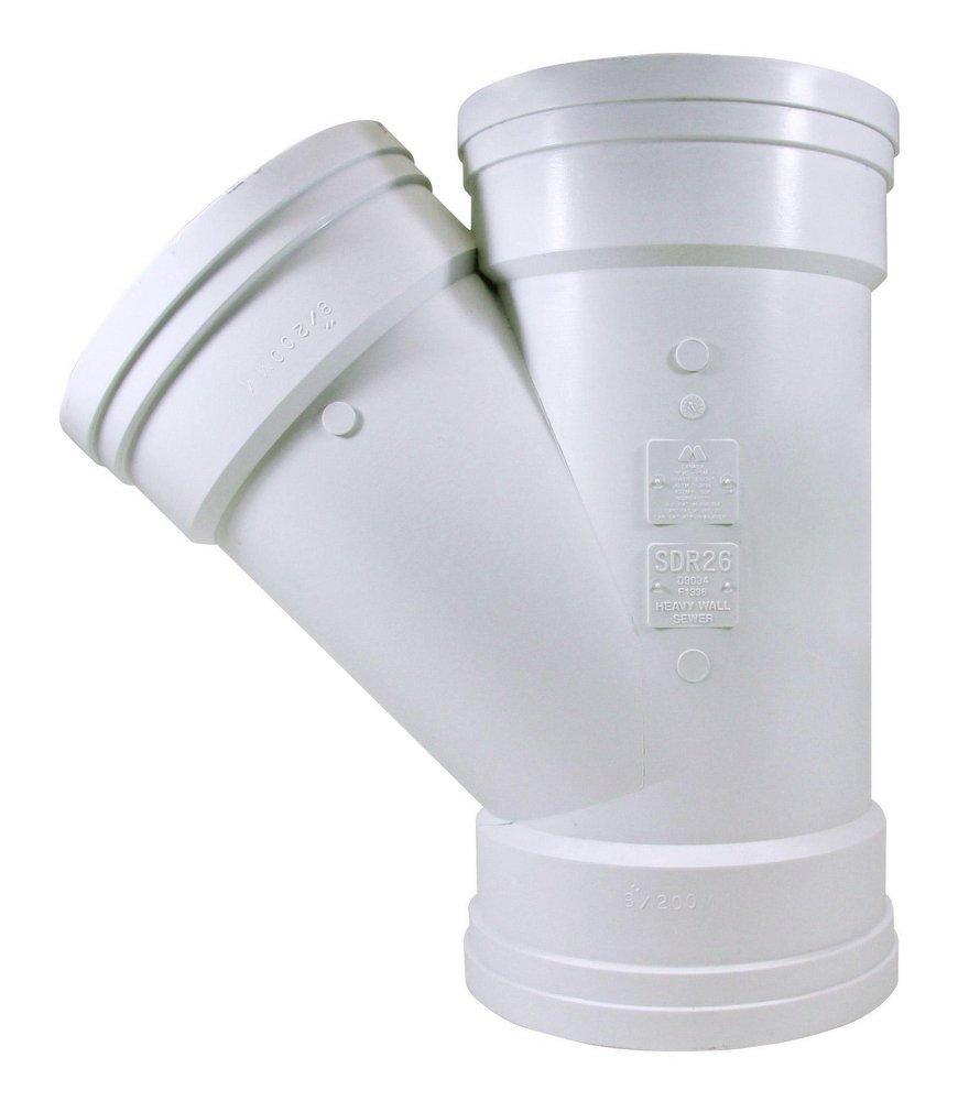 TRENCH TOUGH PLUS Gasket PVC Sch. 40 Double Sewer Wye (Fabricated) 