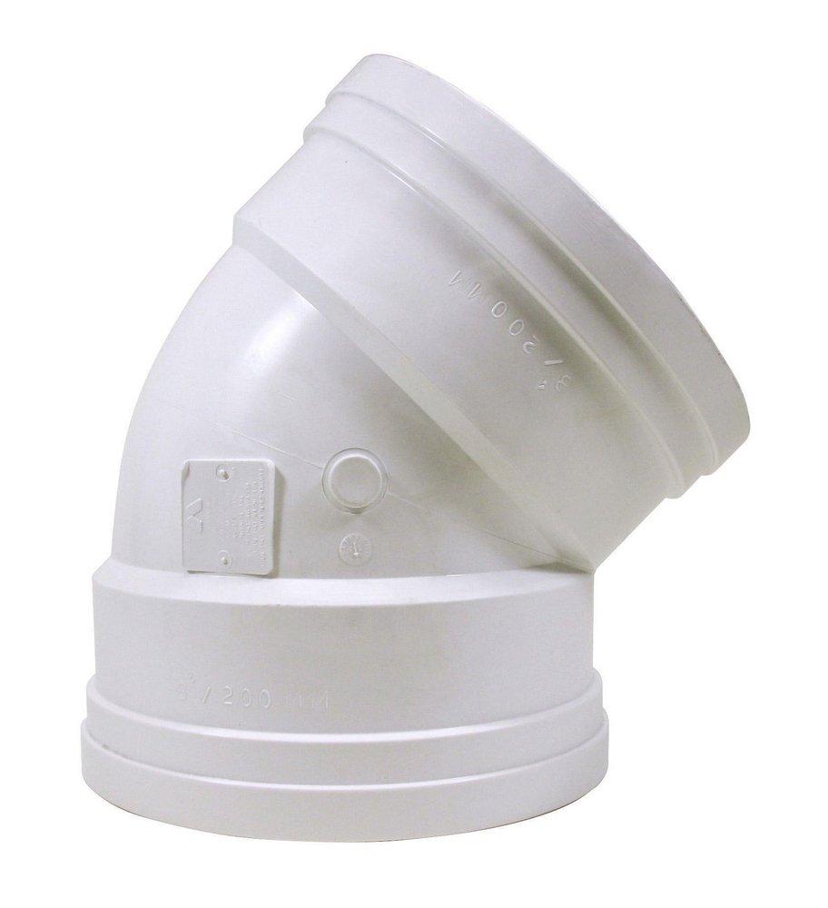 TRENCH TOUGH PLUS Gasket 45 Degree SDR 26 Plastic Sewer Elbow 