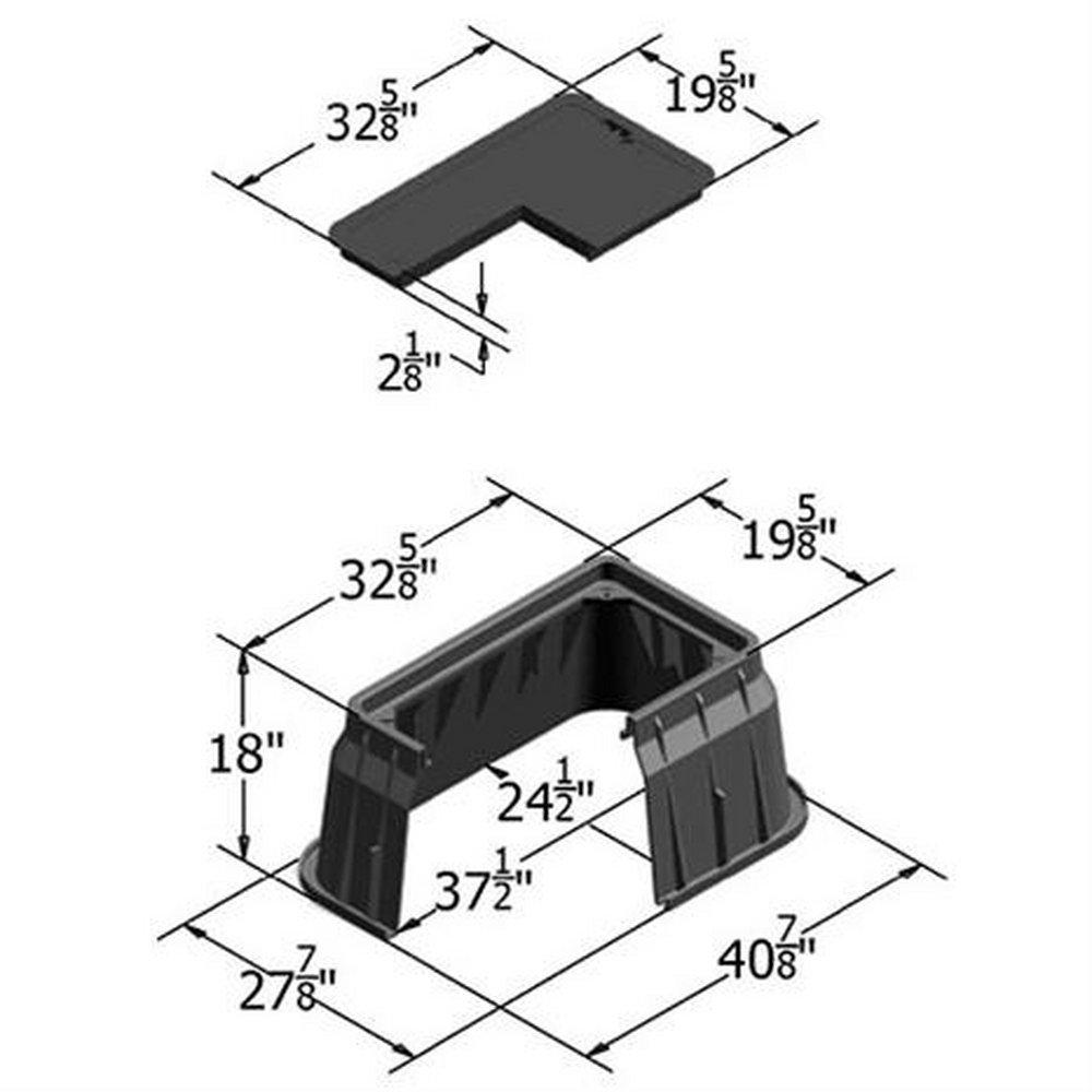Carson Industries Black 12 x 30 in. Water Meter Box Lid L-Bolt 