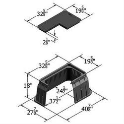 12 x 30 x 17 in. Water Meter Box Lid L-Bolt