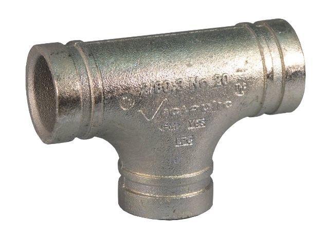 Victaulic Orange Grooved Hot Dipped Galvanized Ductile Iron Tee 
