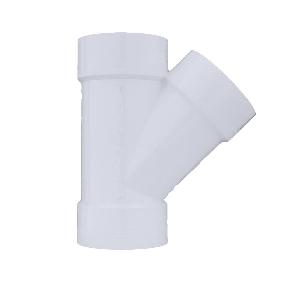 White PVC DWV Wye 