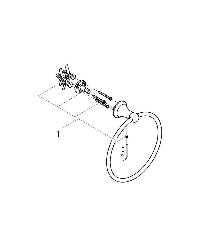 GROHE StarLight&reg; Chrome Round Closed Towel Ring 