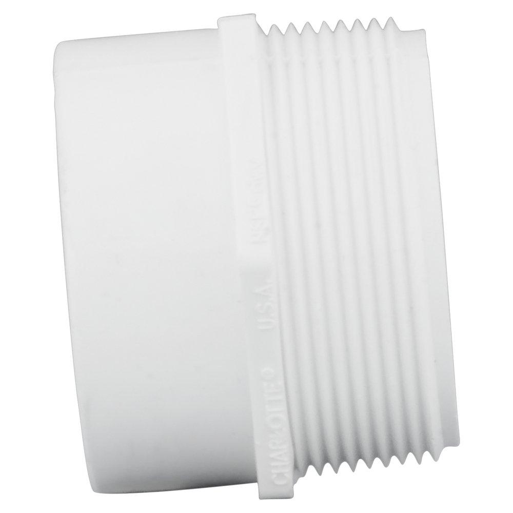 White PVC DWV Male Trap Adapter (Without Washer & Nut) 