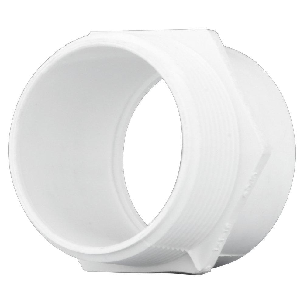 White PVC DWV Male Trap Adapter (Without Washer & Nut) 