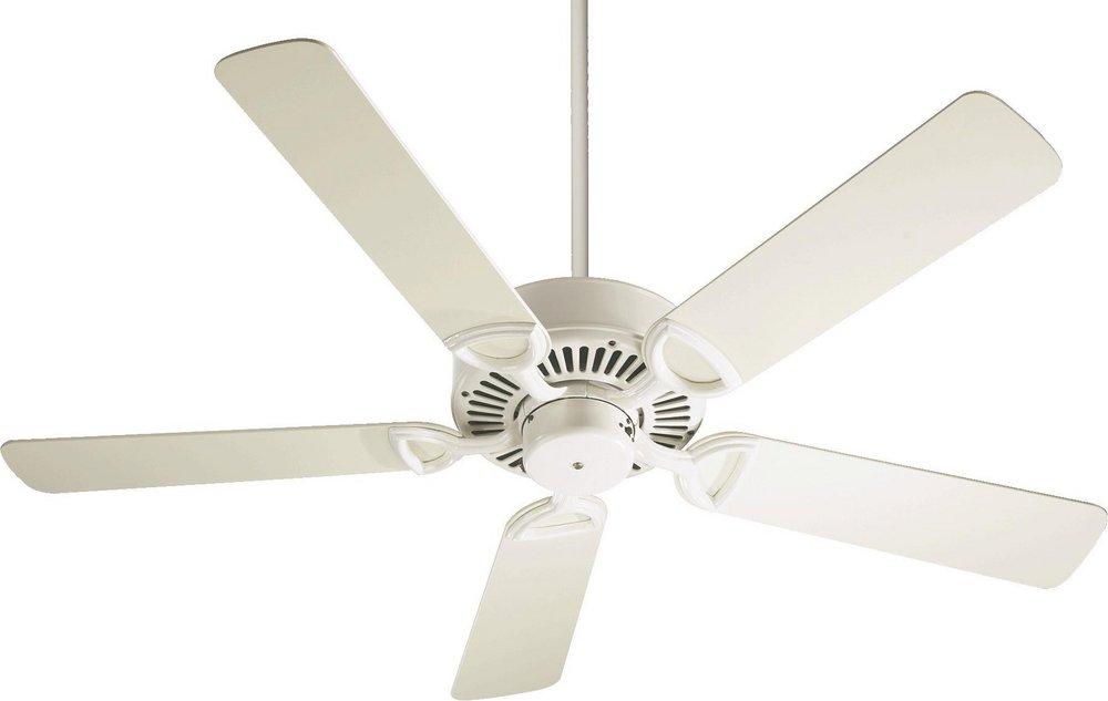 Quorum International Antique White 66W 5-Blade Ceiling Fan with 52 in. Blade Span and Light Kit 