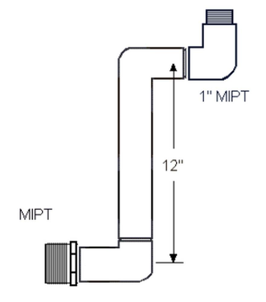 LASCO Fittings White 1 in. MIPT PVC Swing Joint 