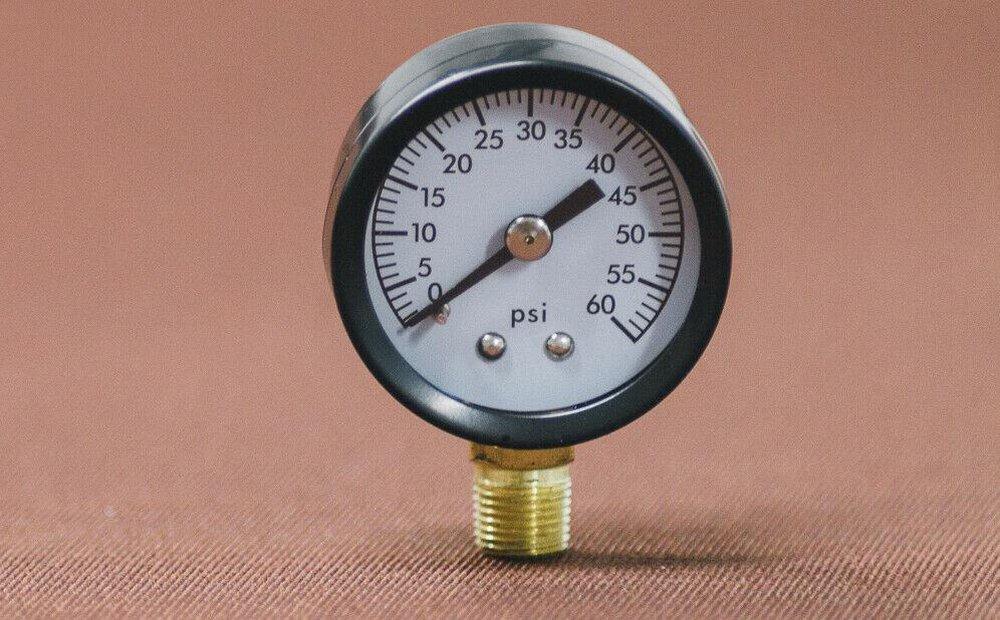 Precision Instruments Polished Chrome 2-1/2 x 1/4 in. Utility Pressure Gauge (Less Cover) 