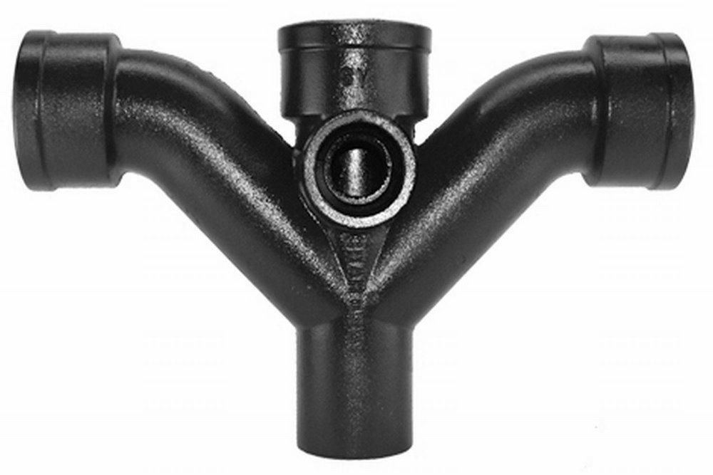 Black Hub x Spigot Service Long T-Wye Cast Iron Double Combination with 2-Inlet 