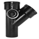 Black Hub x Spigot Service Cast Iron Wye with 2-Left Hand Inlet 
