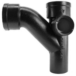 4 in. Combination Service Long T-Wye Cast Iron with 2-Left Hand Inlet