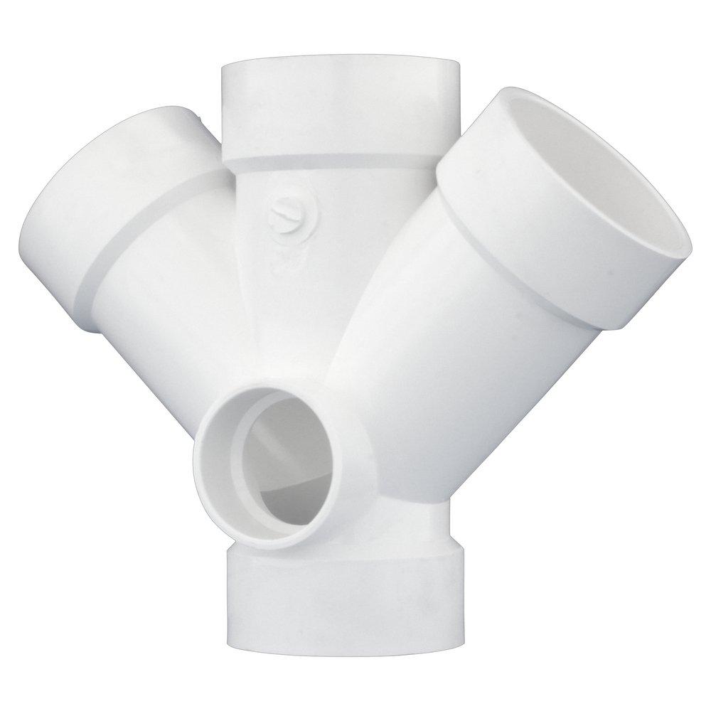 White PVC DWV Double Wye 