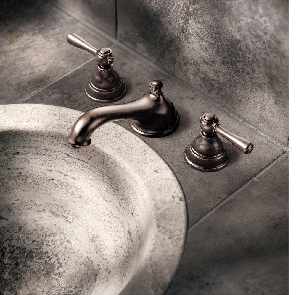 Moen Oil Rubbed Bronze Two Handle Widespread Bathroom Sink Faucet 