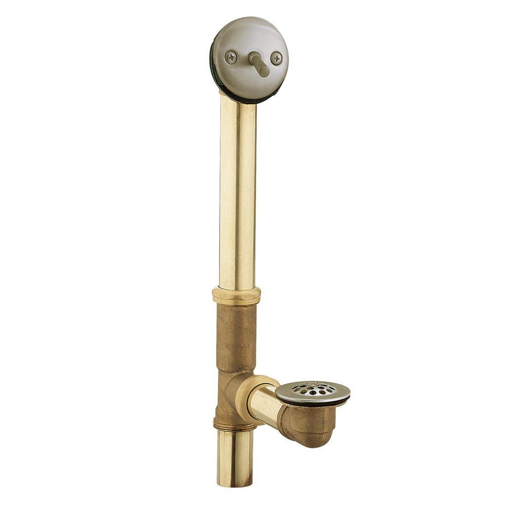 Moen Brushed Nickel 16 in. Brass Trip Lever Drain 