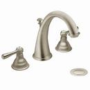 Moen Brushed Nickel Two Handle Widespread Bathroom Sink Faucet with Pop-Up Drain Assembly 