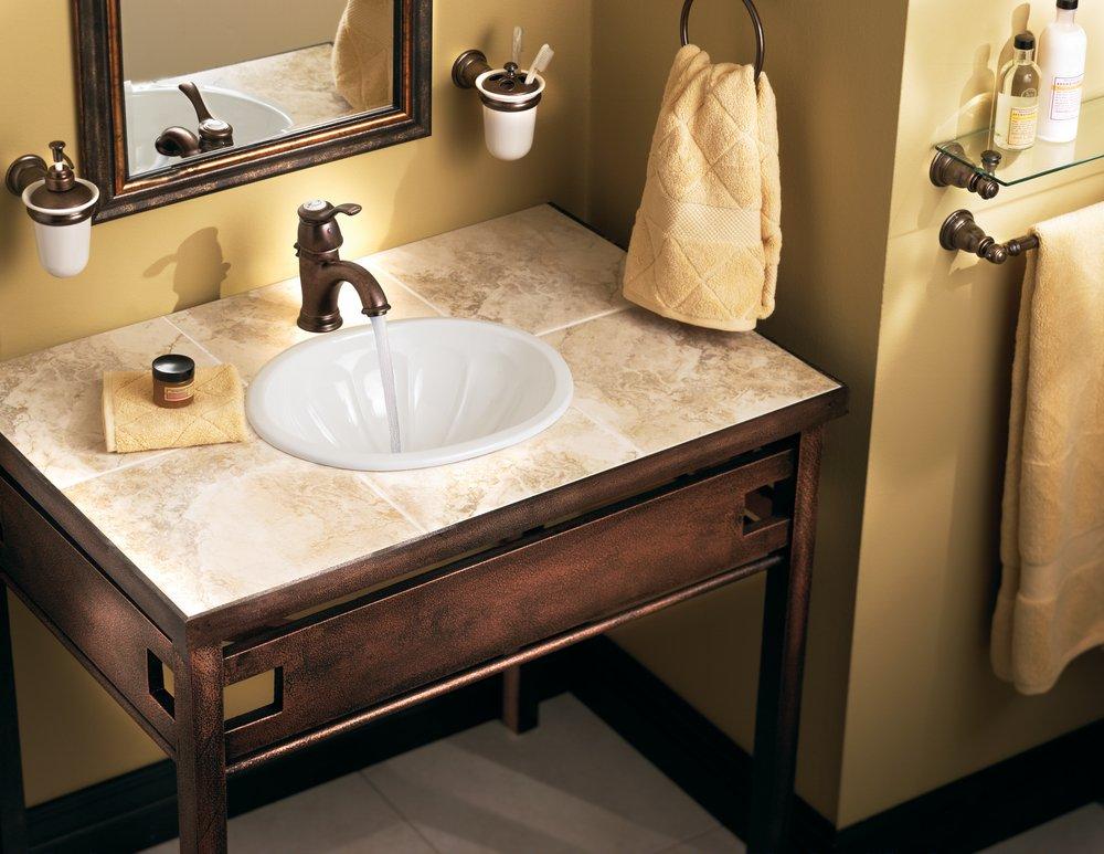 Moen Oil Rubbed Bronze Single Handle Centerset Bathroom Sink Faucet 