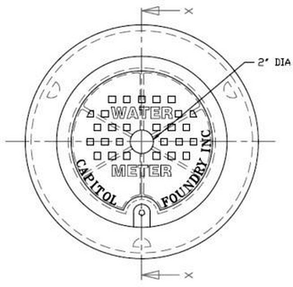 Capitol Foundry of Virginia 20 x 3-1/2 in. Locking Water Meter Box and Lid with Touch Read Hole 