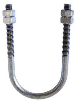 14 in. x 7/8 in. Galvanized Carbon Steel U-Bolt with 4 Hex Nuts
