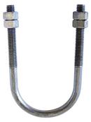 1/2 in. x 1/4 in. Plain Black Carbon Steel U-Bolt with 4 Hex Nuts